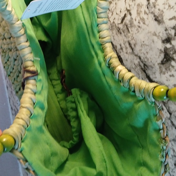 🌴 Straw Studios NWT green bag tote purse 👜 - Picture 6 of 11